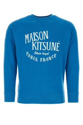 Maison Kitsune Cerulean Blue Cotton Sweatshirt