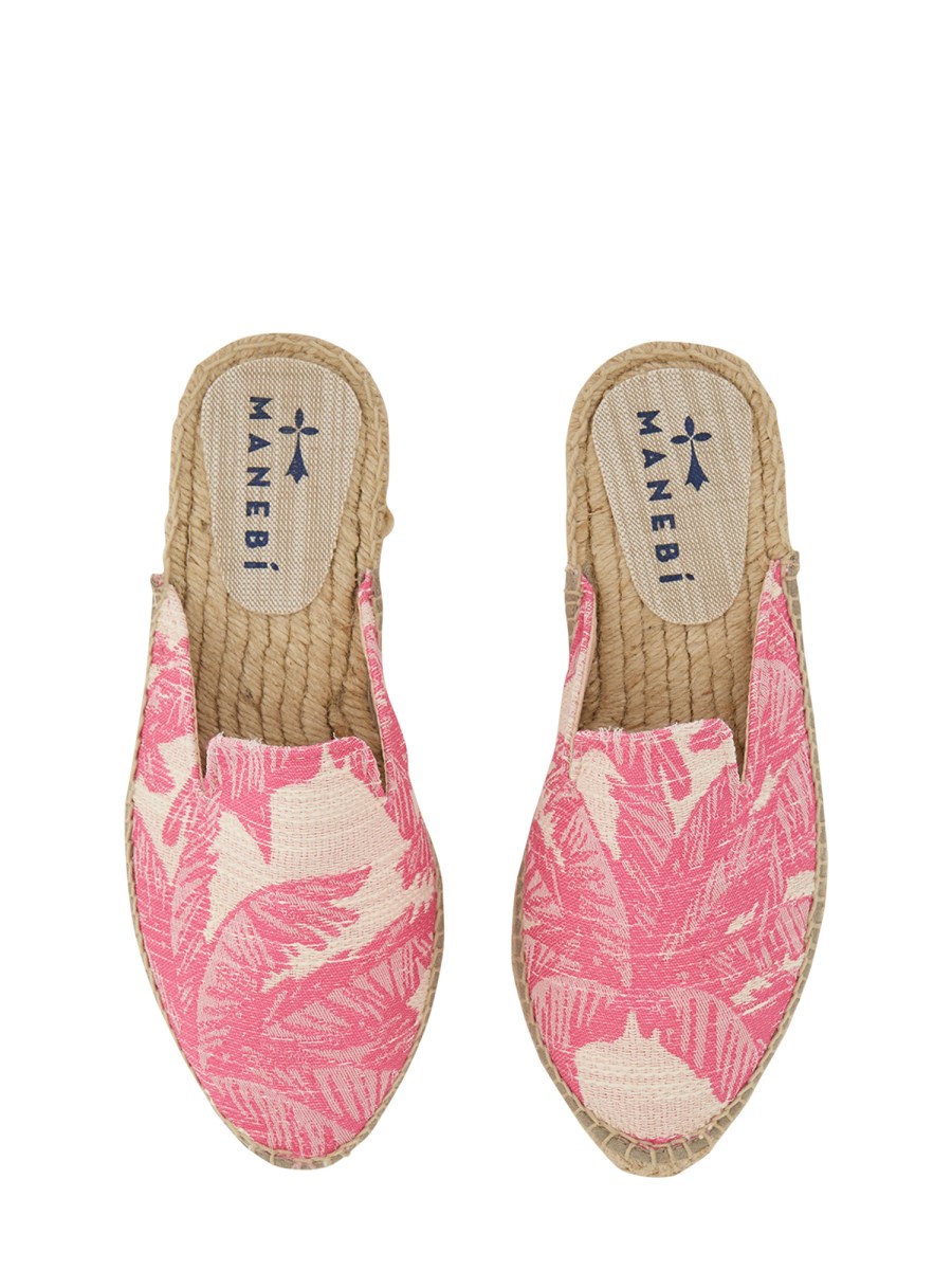 MANEBI      MULES CON STAMPA IN CANVAS 