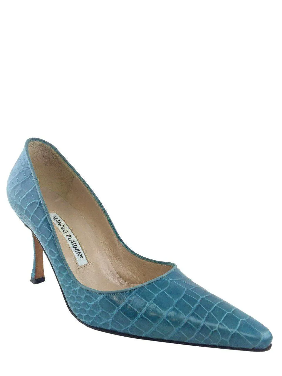 Manolo Blahnik Crocodile BB Pumps IT37, Size 7