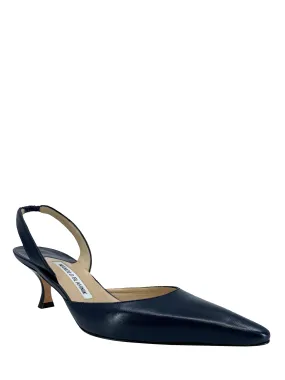 Manolo Blahnik Leather Carolyne Slingbacks Size 8 - Shop Now