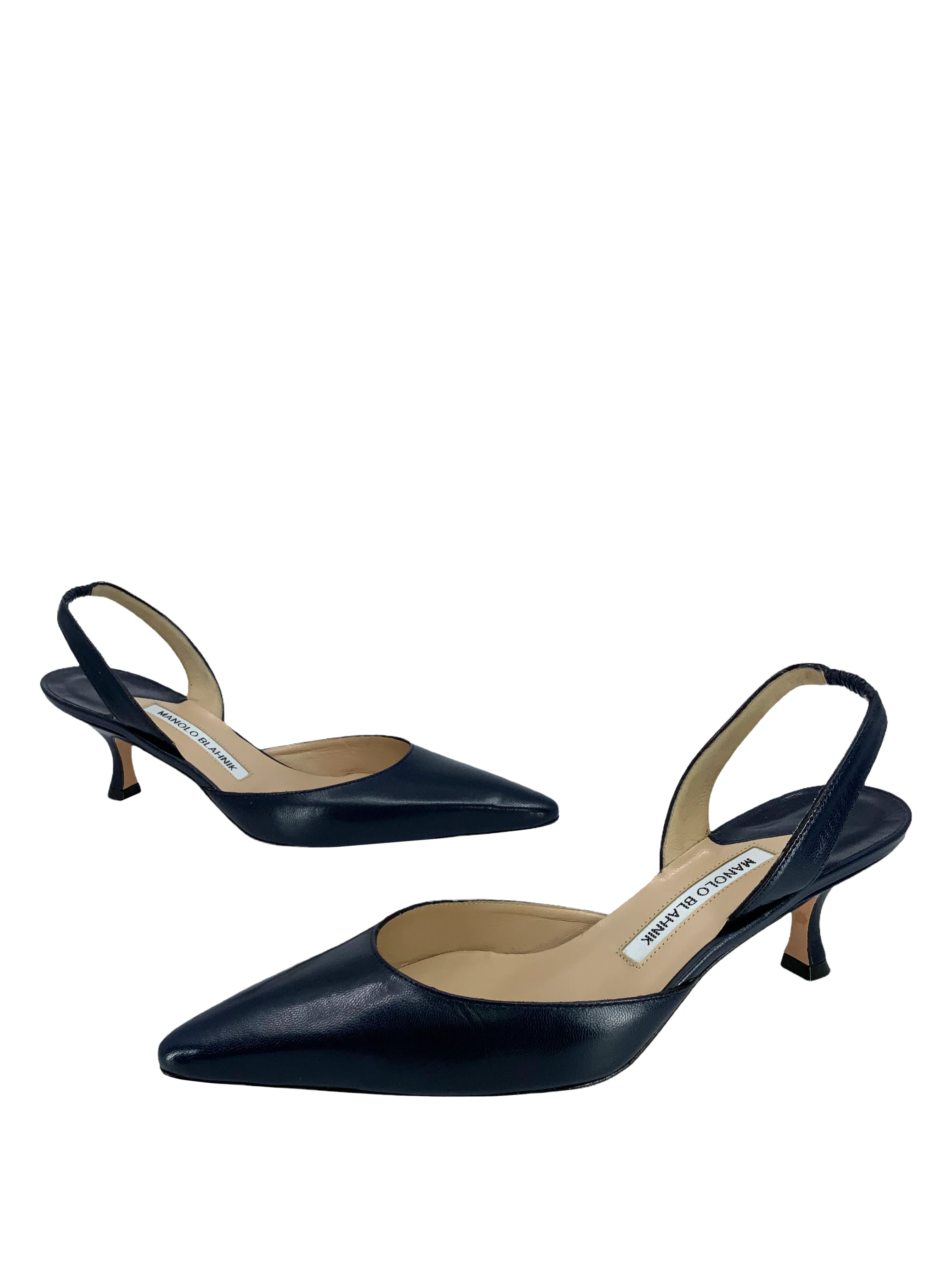 Manolo Blahnik Leather Carolyne Slingbacks Size 8 - Shop Now