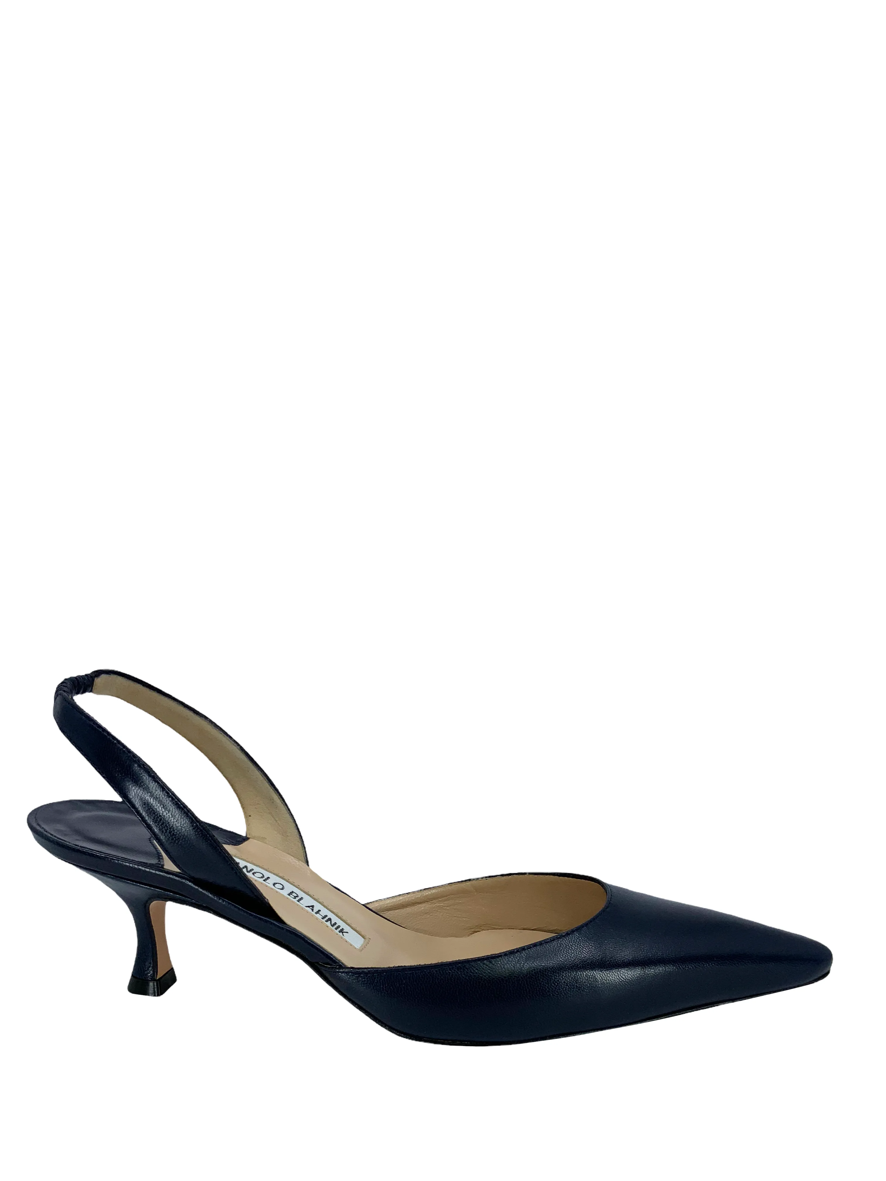 Manolo Blahnik Leather Carolyne Slingbacks Size 8 - Shop Now