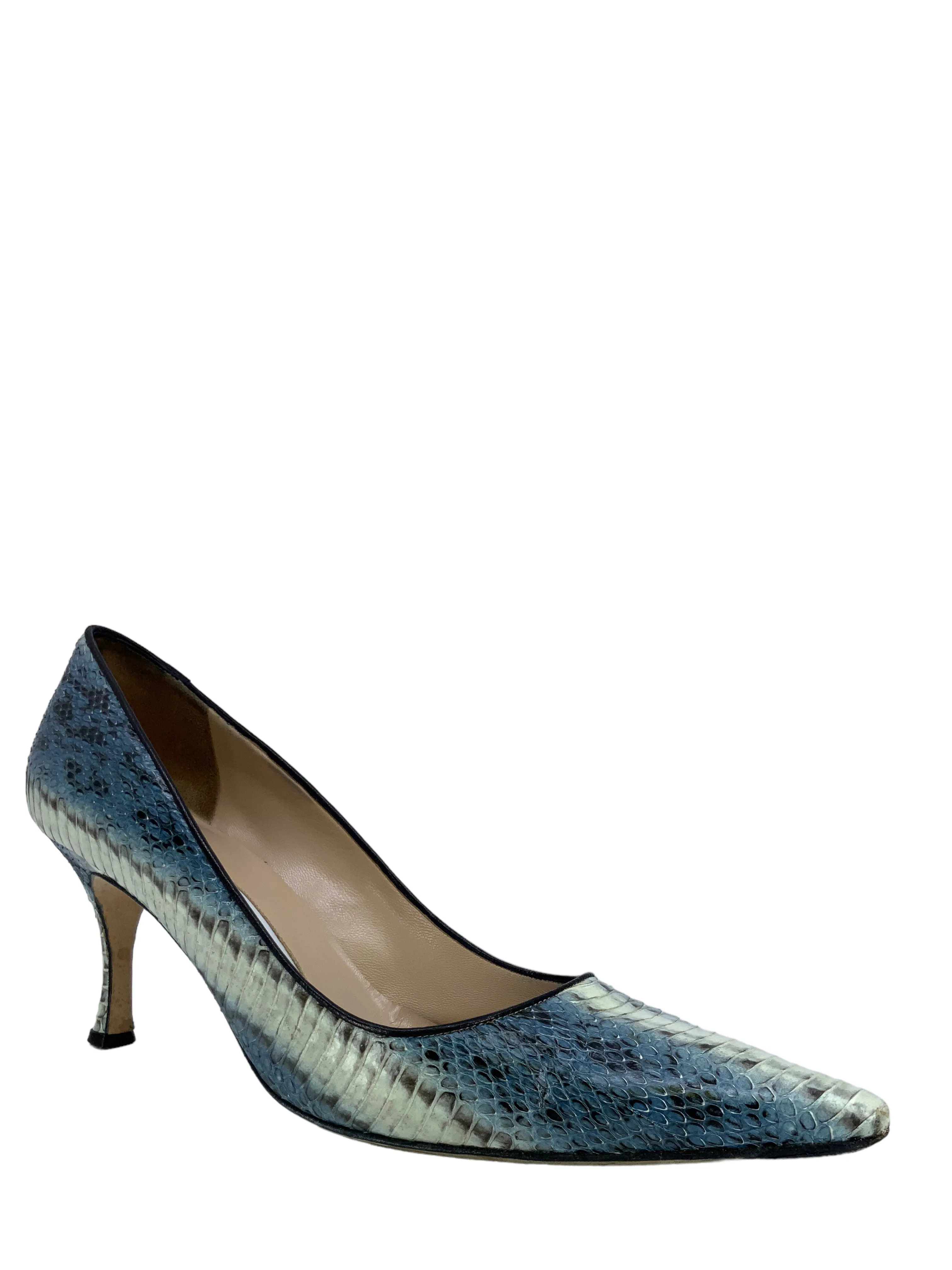 Manolo Blahnik Newcio Snakeskin Pumps Size 9.5 - Size 9.5 Manolo Blahnik Newcio Snakeskin Pumps