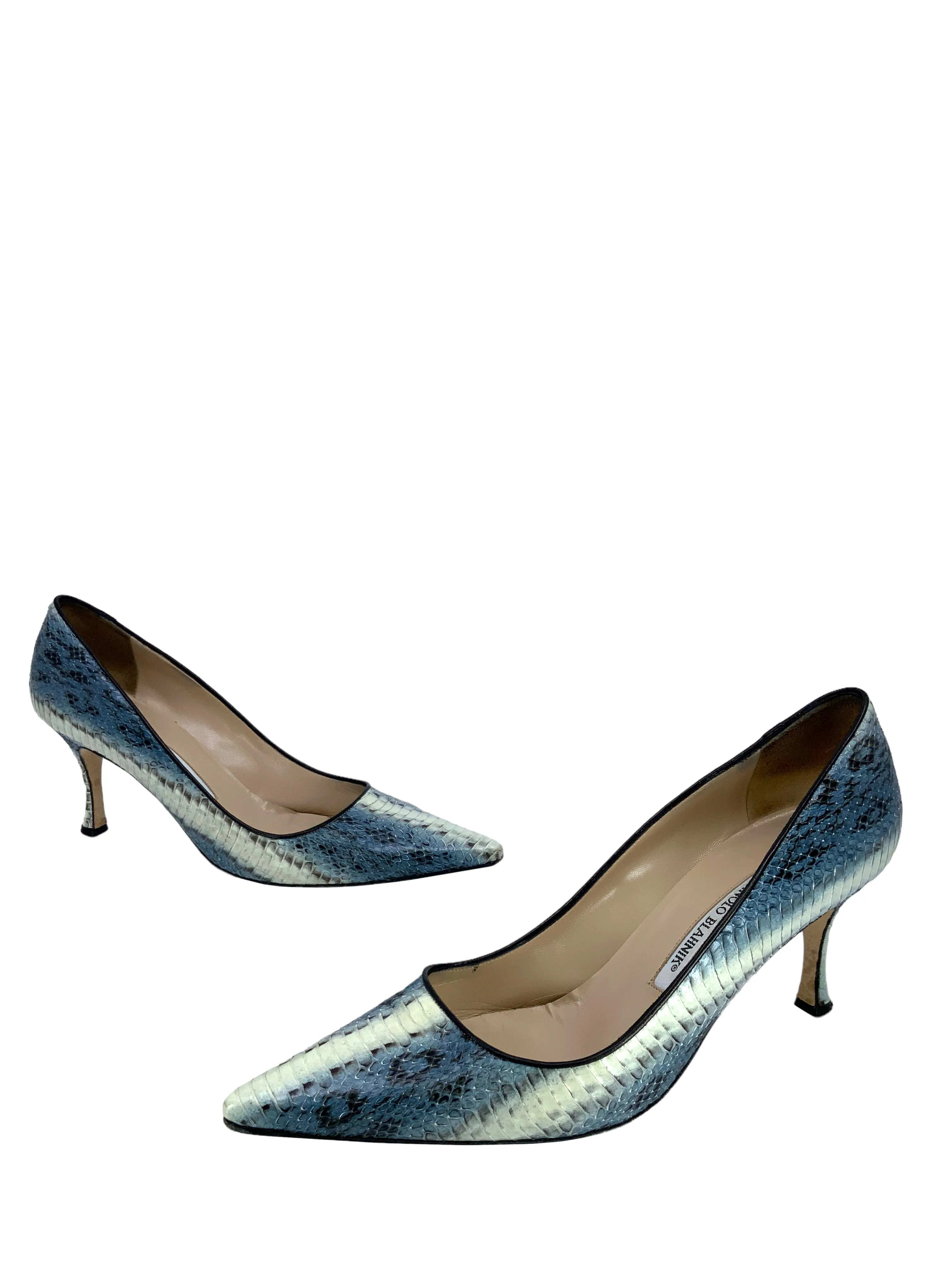 Manolo Blahnik Newcio Snakeskin Pumps Size 9.5 - Size 9.5 Manolo Blahnik Newcio Snakeskin Pumps