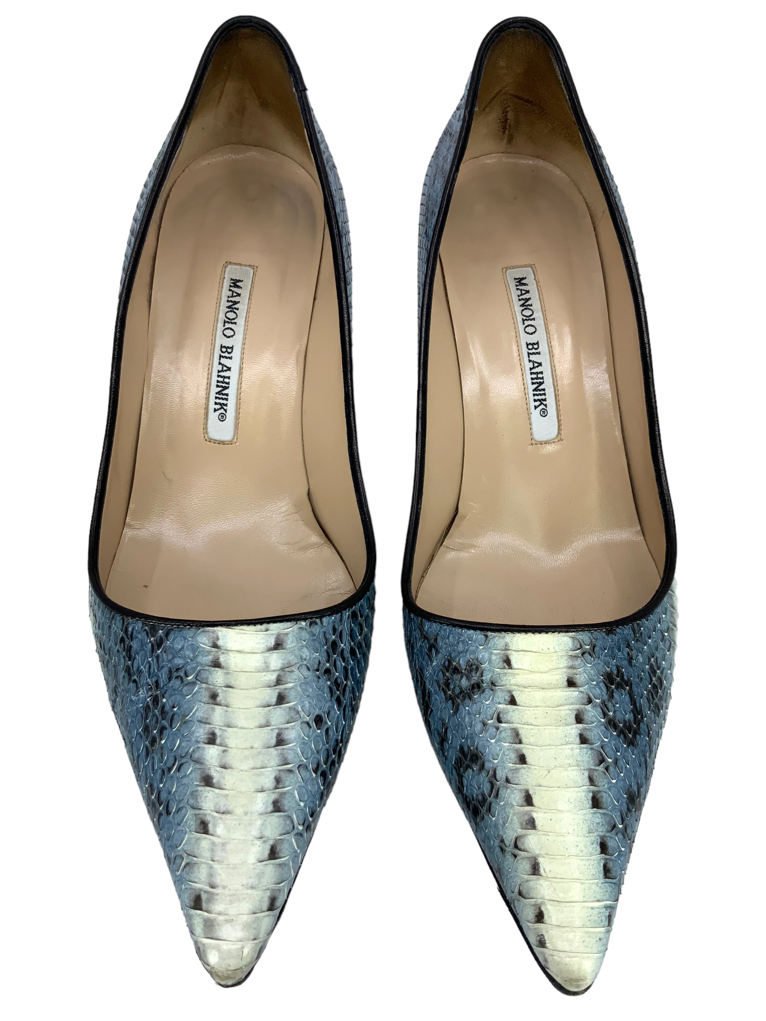 Manolo Blahnik Newcio Snakeskin Pumps Size 9.5 - Size 9.5 Manolo Blahnik Newcio Snakeskin Pumps