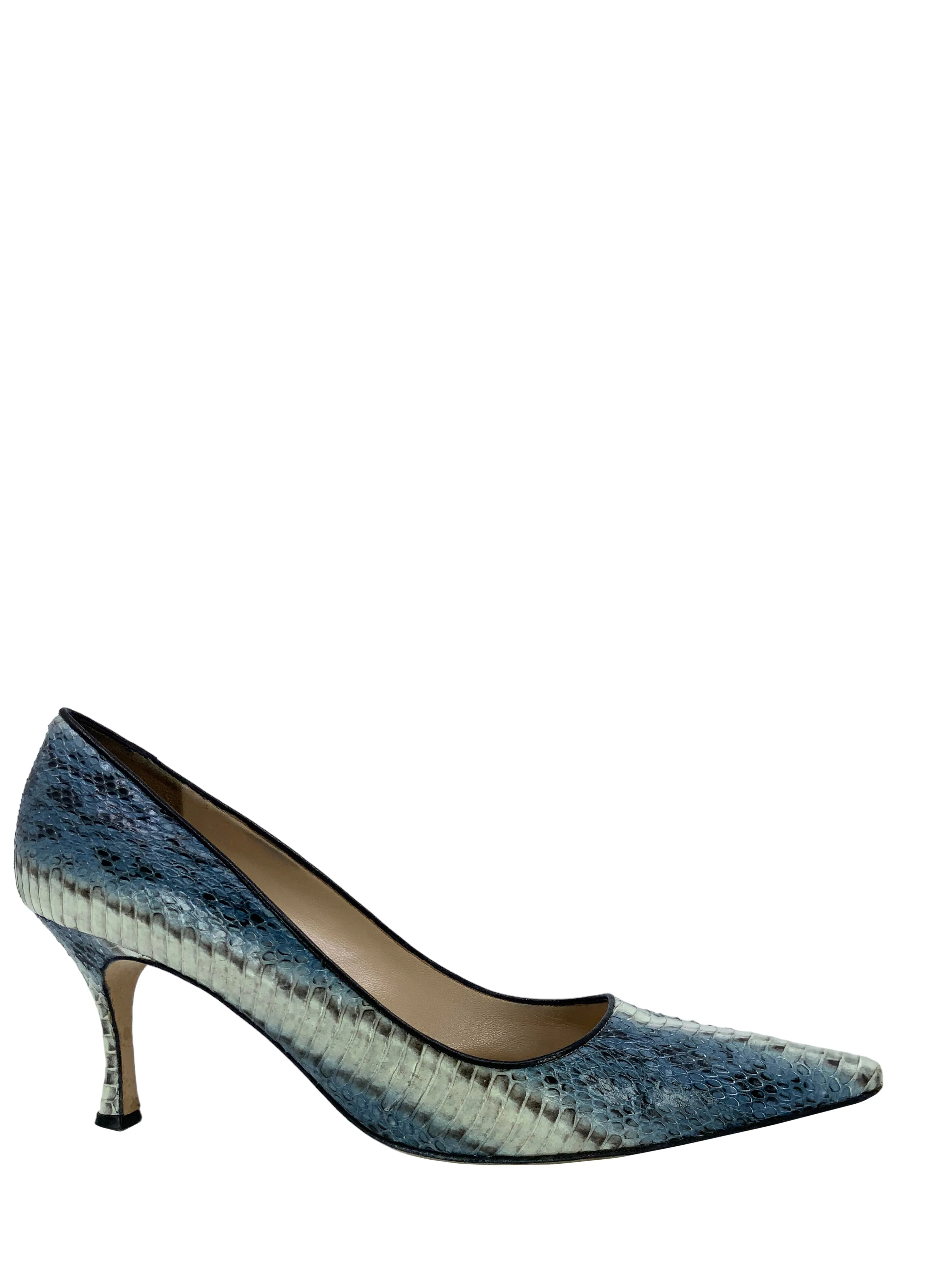 Manolo Blahnik Newcio Snakeskin Pumps Size 9.5 - Size 9.5 Manolo Blahnik Newcio Snakeskin Pumps