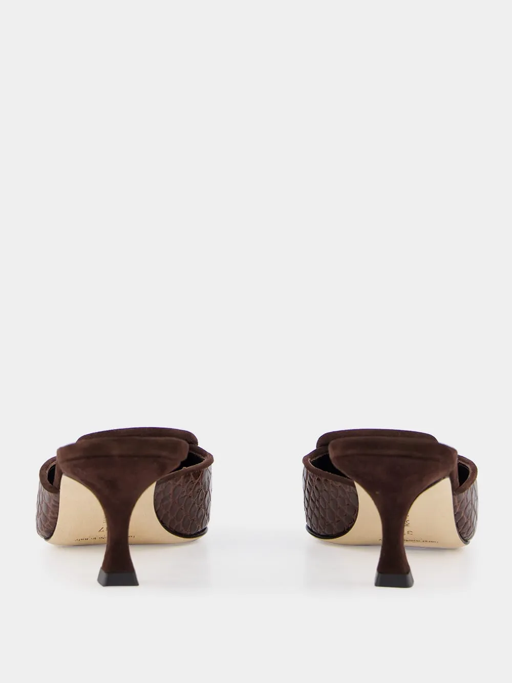 Maysalebi Brown Calf Leather Buckle Detail Mules