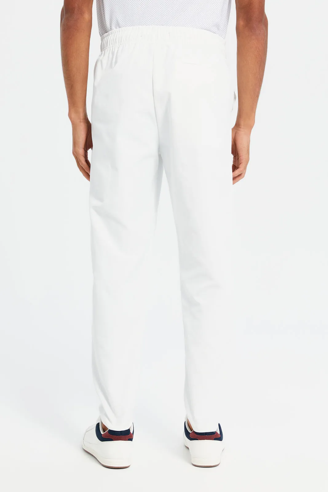 Men White Jogger Fit Trousers