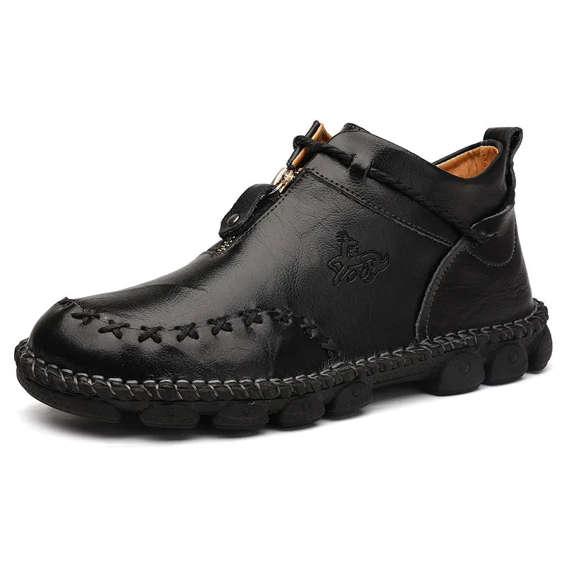 Men's Casual Leather Tooling Boots Outdoor.