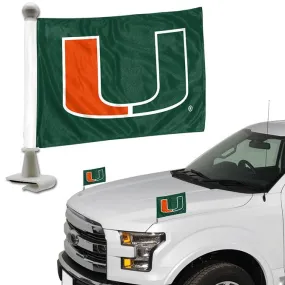 Miami Hurricanes Car Flags - Set of 2