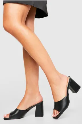 Mid Block Minimal Heeled Mules