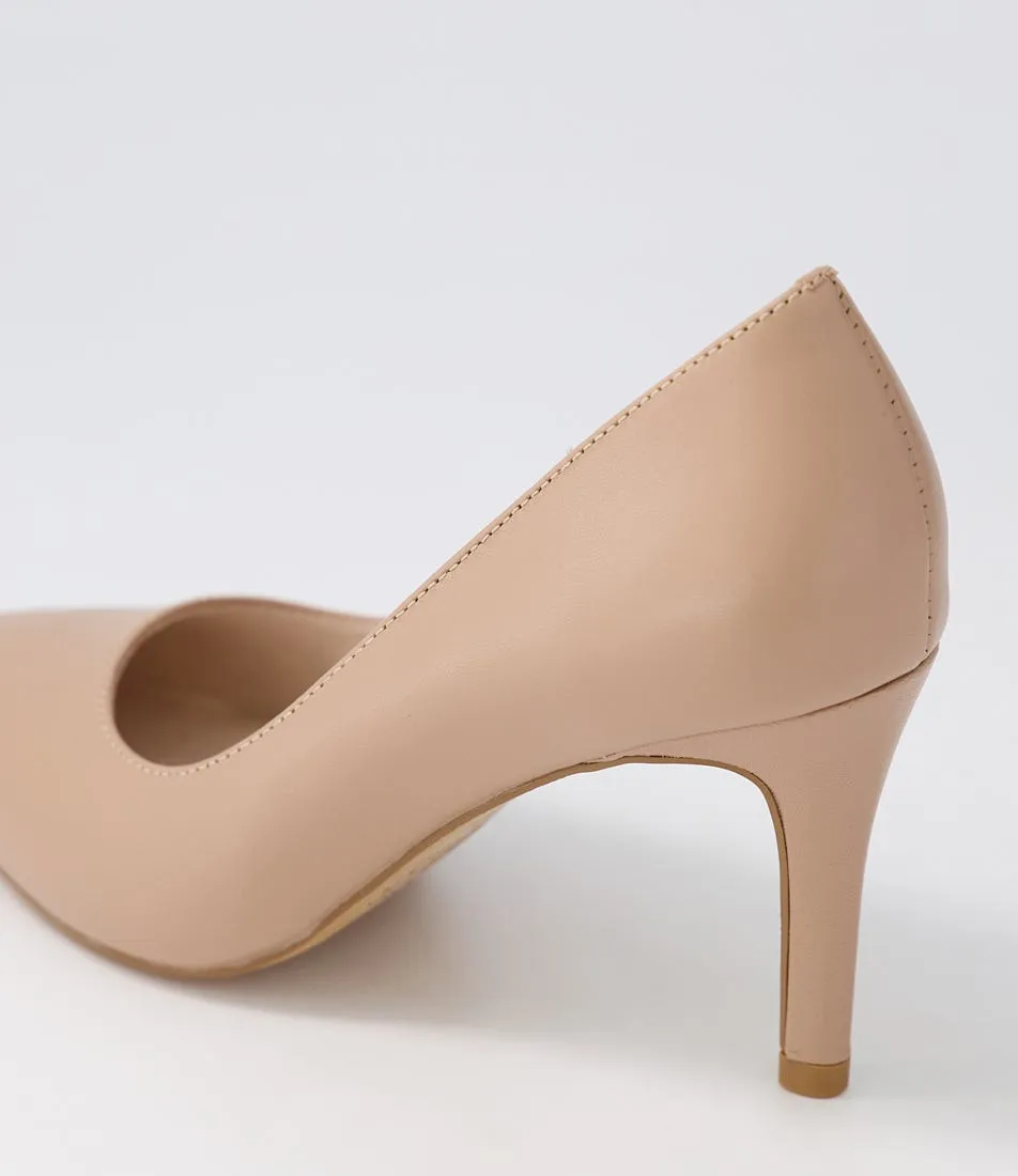 MIDAS Berri Half Dark Nude Leather Pump Heels