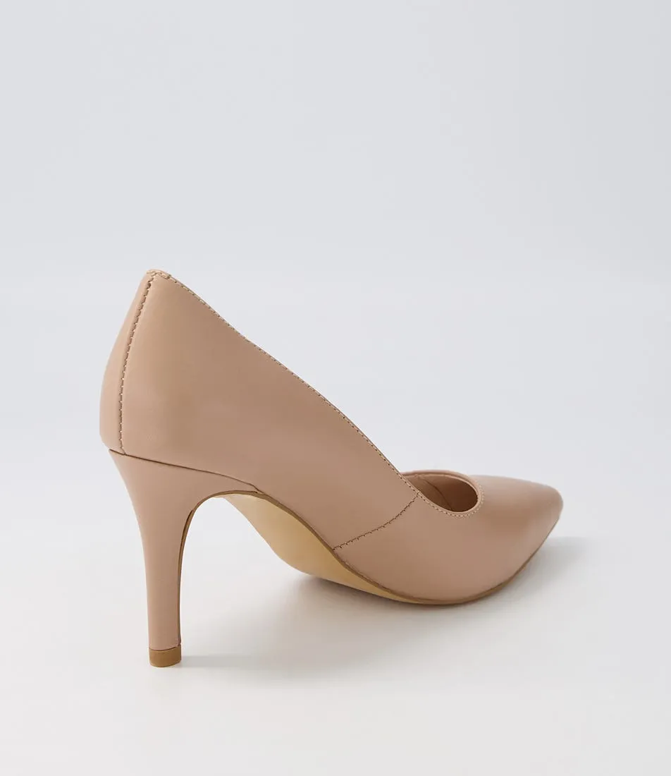 MIDAS Berri Half Dark Nude Leather Pump Heels