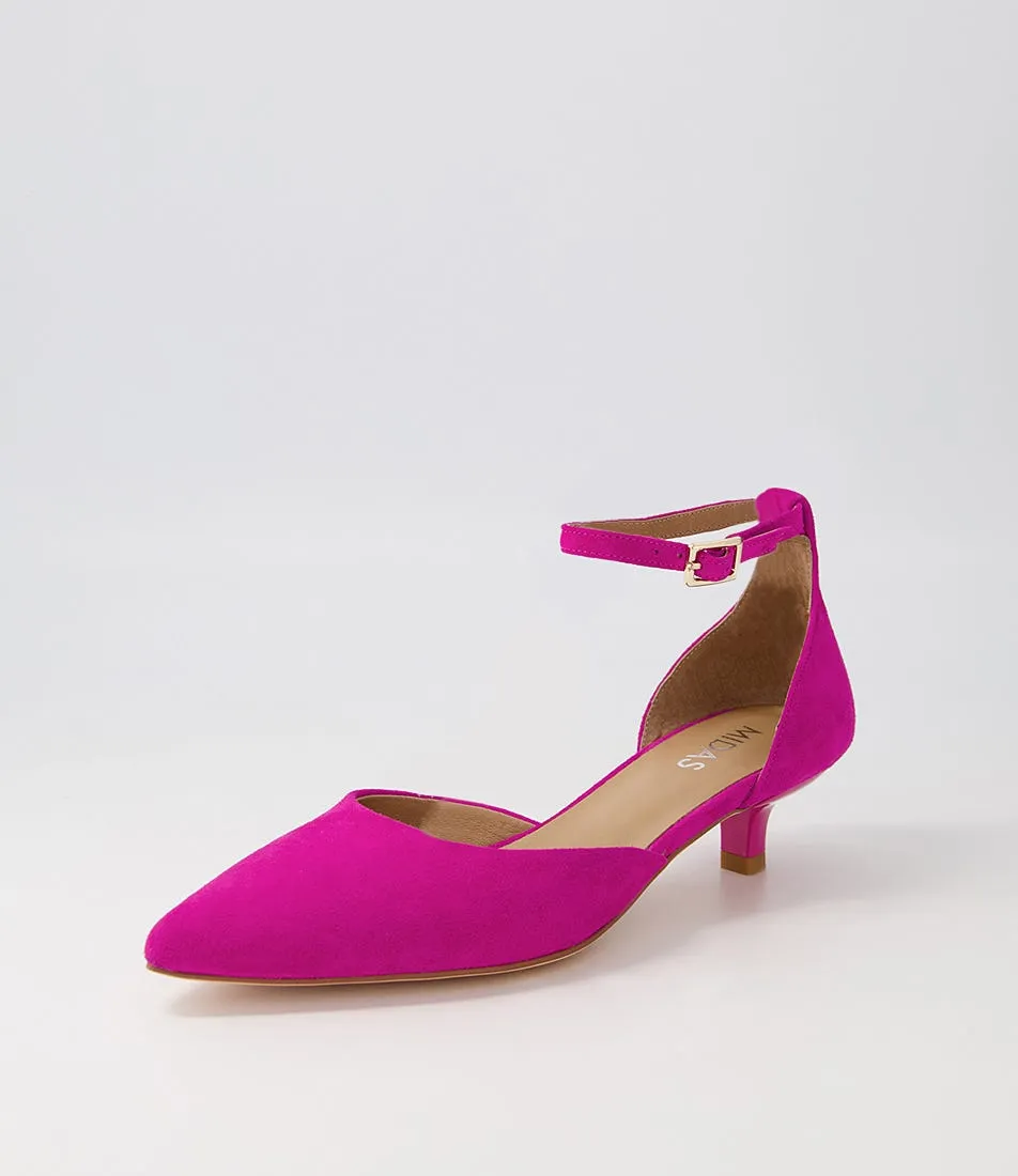 MIDAS Culli Fuchsia Suede Pump Heels