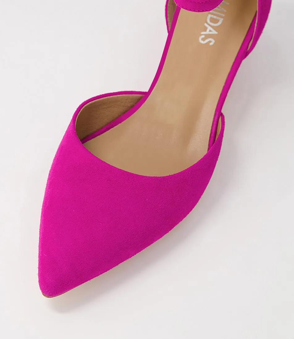 MIDAS Culli Fuchsia Suede Pump Heels