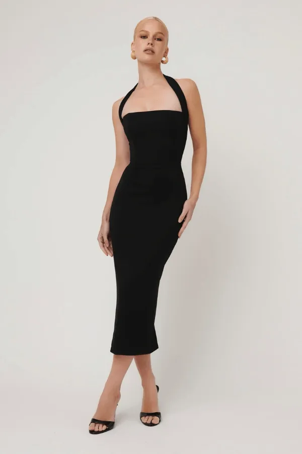 Midi Black Dress Meline