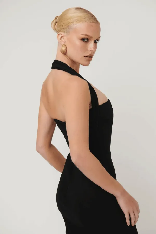 Midi Black Dress Meline