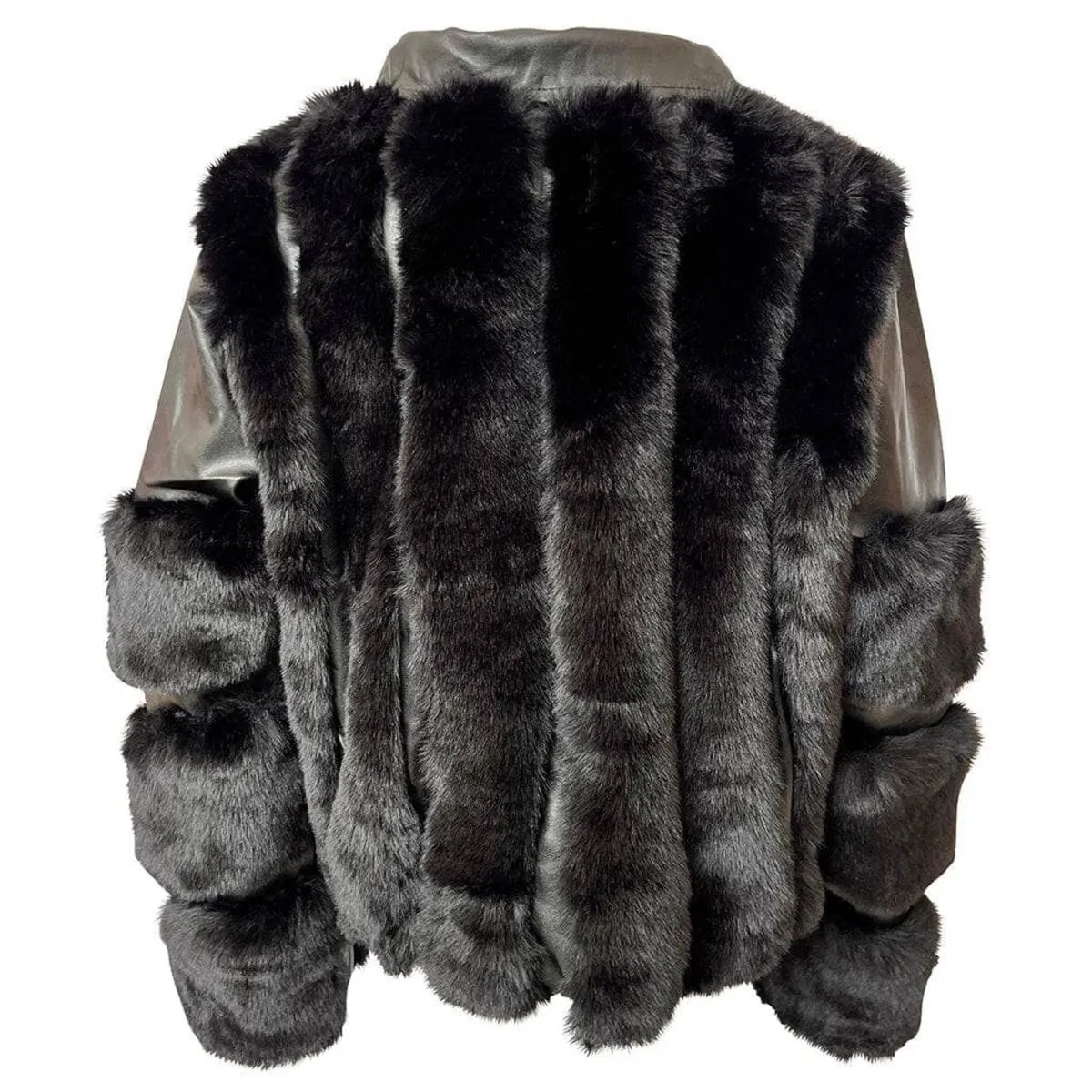 Midnight Faux Fur Motorcycle Jacket