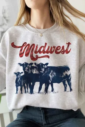 Midwest cow print sweatshirt.