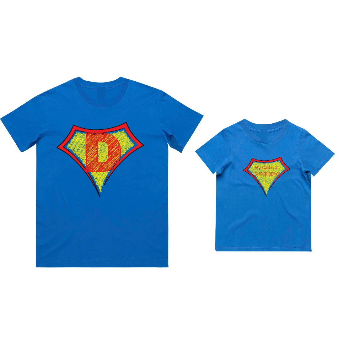 MLW By Design - Matching SUPERDAD Dad Tee and Kid Tee | Various Colours