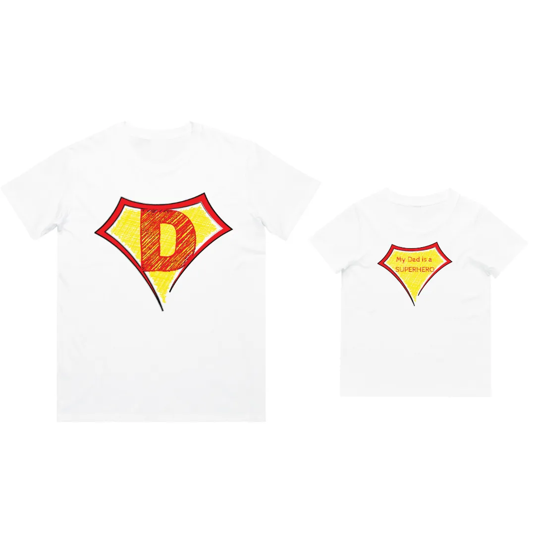 MLW By Design - Matching SUPERDAD Dad Tee and Kid Tee | Various Colours