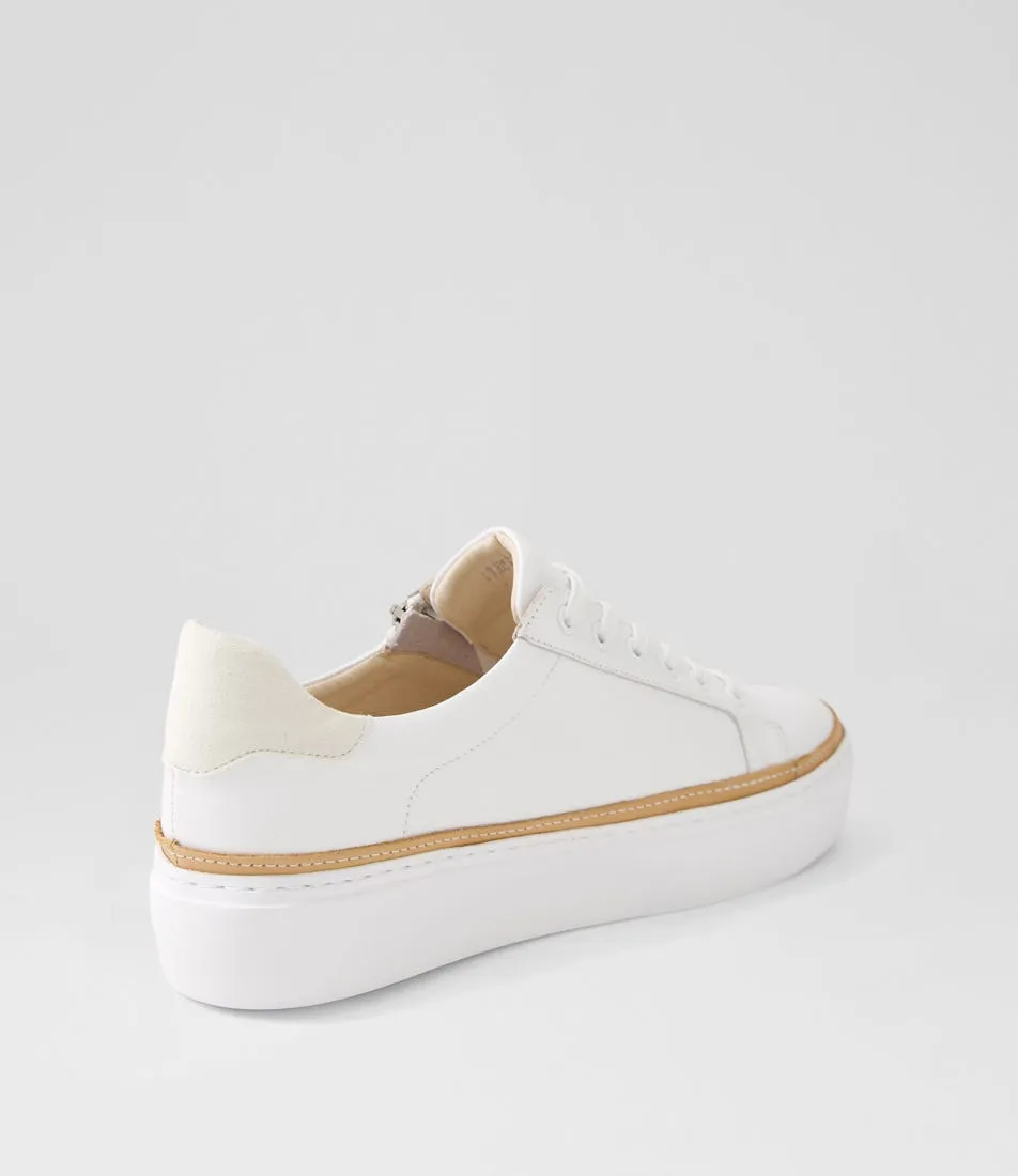 MOLLINI Chessy White Leather Suede Sneakers