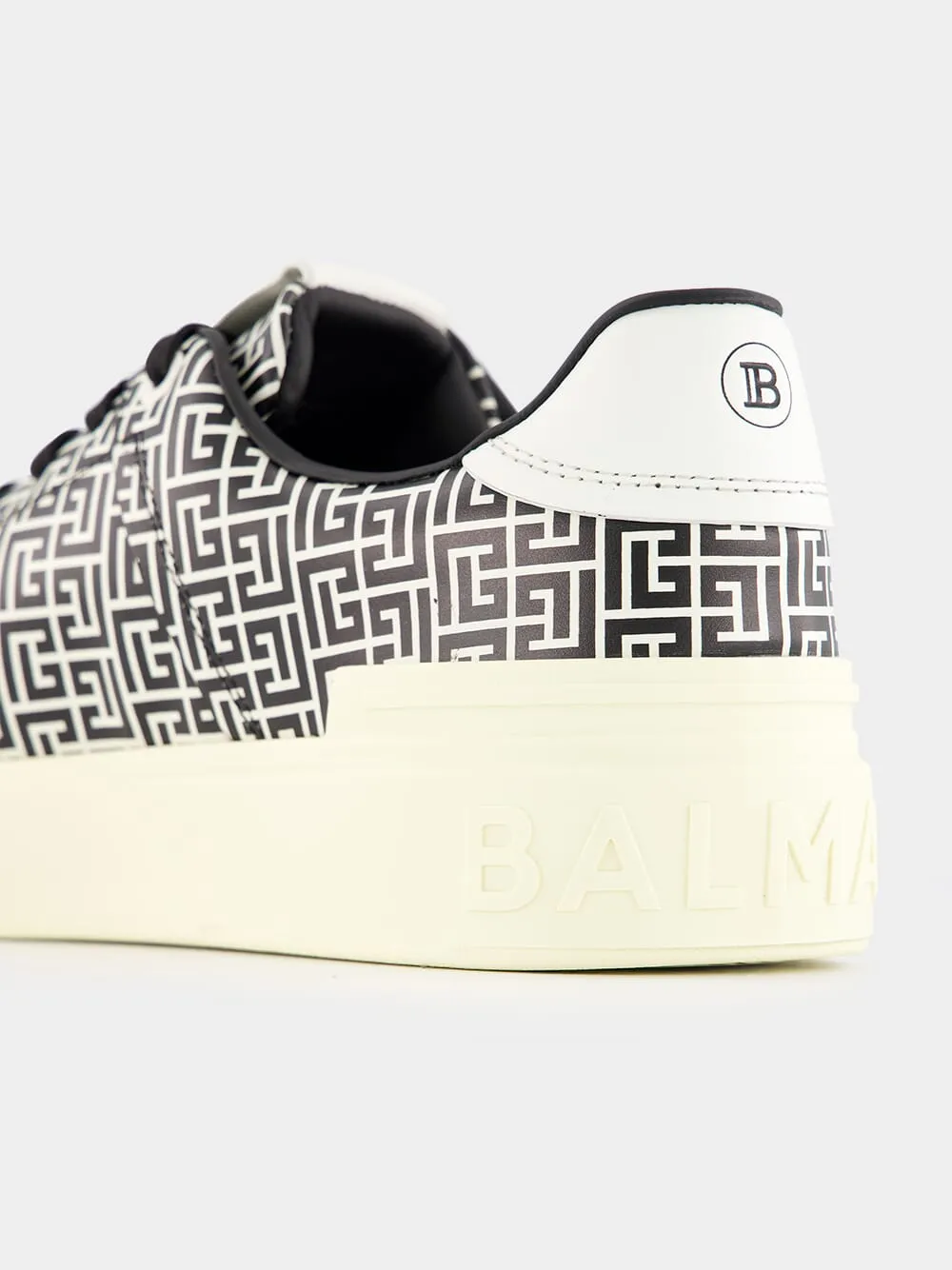 Monogrammed B-Court Calfskin Trainers