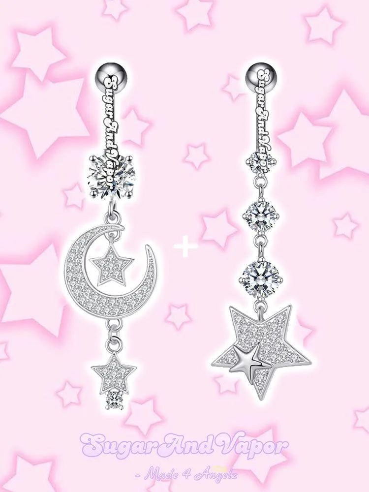 Moon&Star Tassels Belly Ring 2 Pieces Set