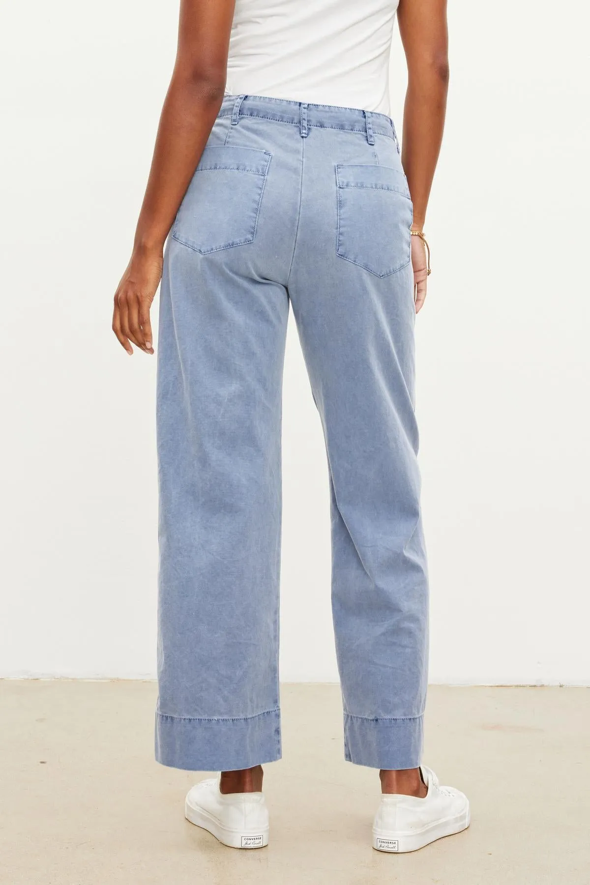 MYA COTTON CANVAS TROUSERS IN BLUESTONE