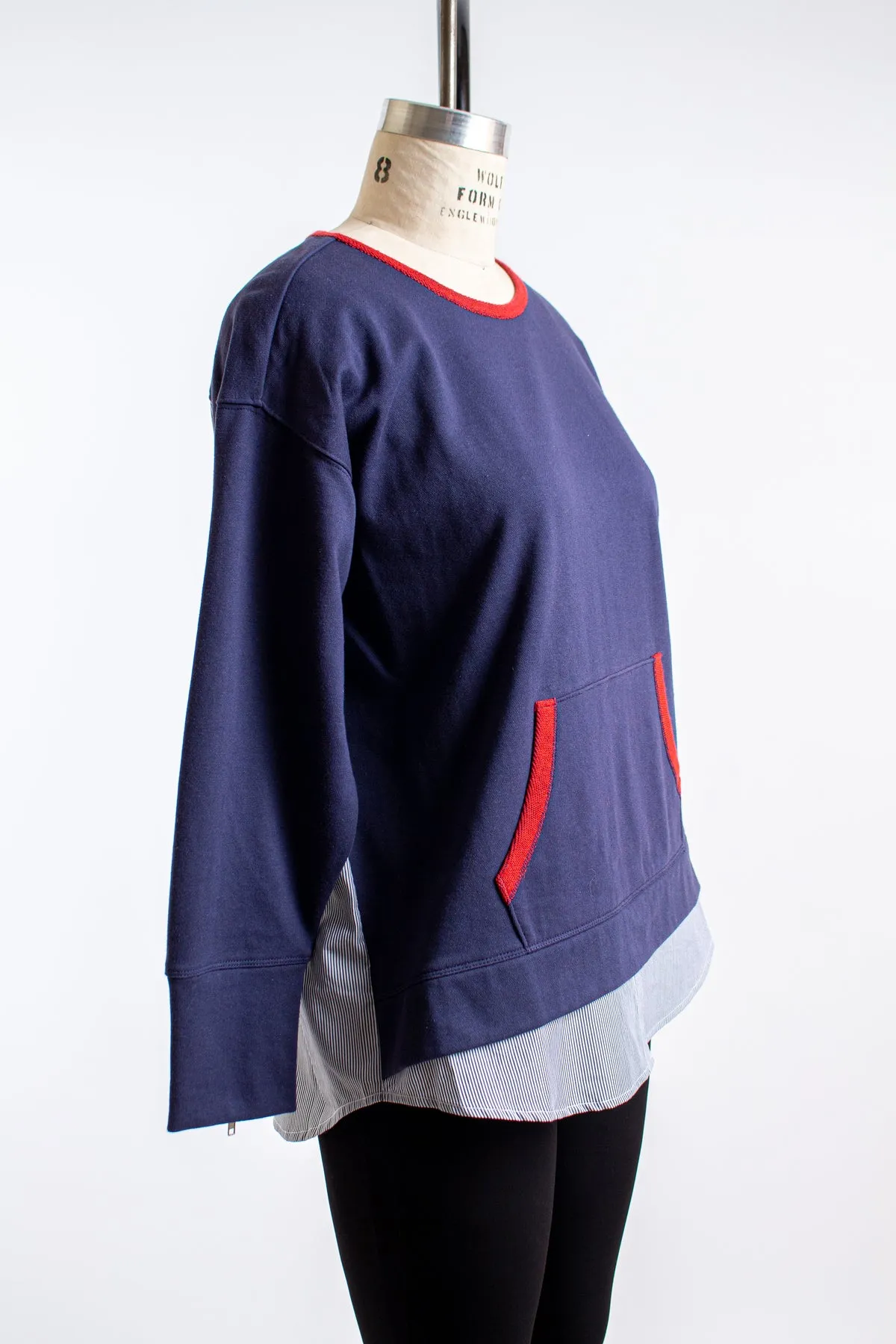 Navy Blue Distressed Sweatshirt