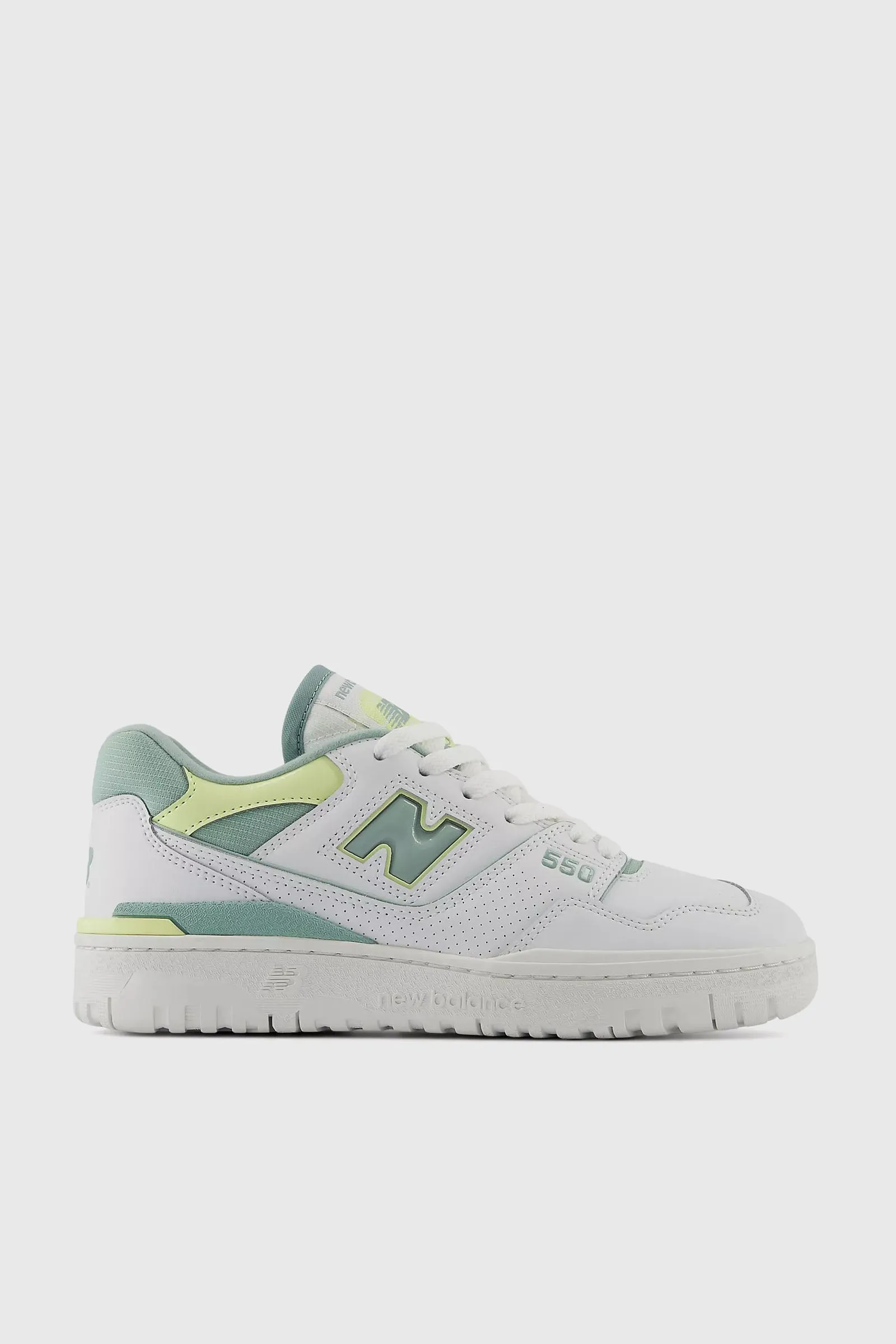 New Balance 550 White/Green Leather Sneakers