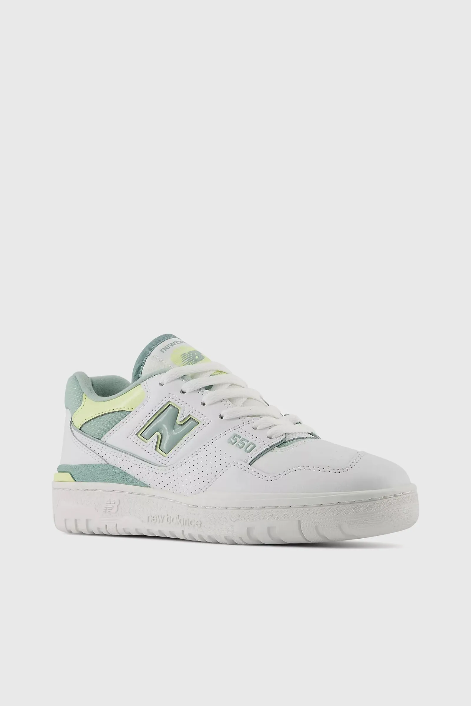 New Balance 550 White/Green Leather Sneakers