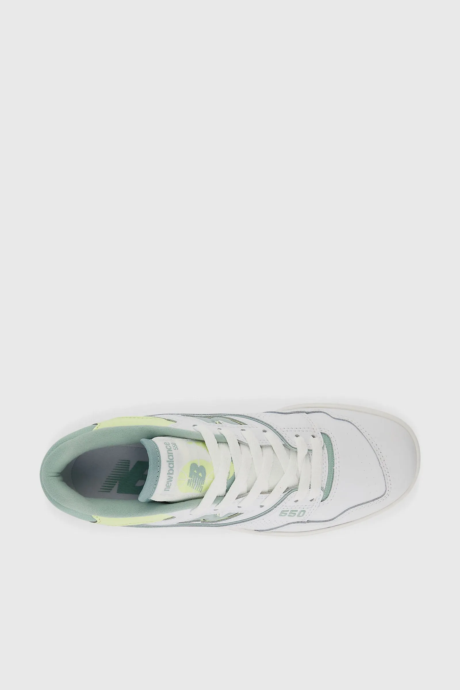 New Balance 550 White/Green Leather Sneakers