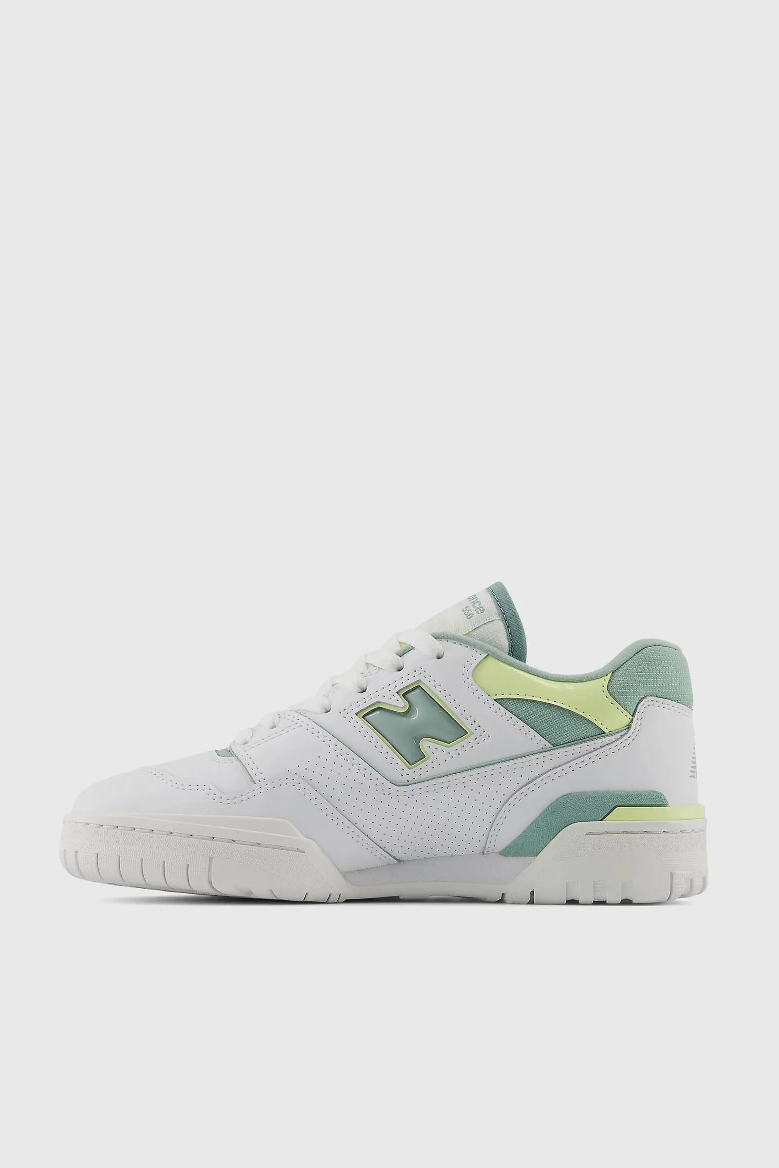 New Balance 550 White/Green Leather Sneakers