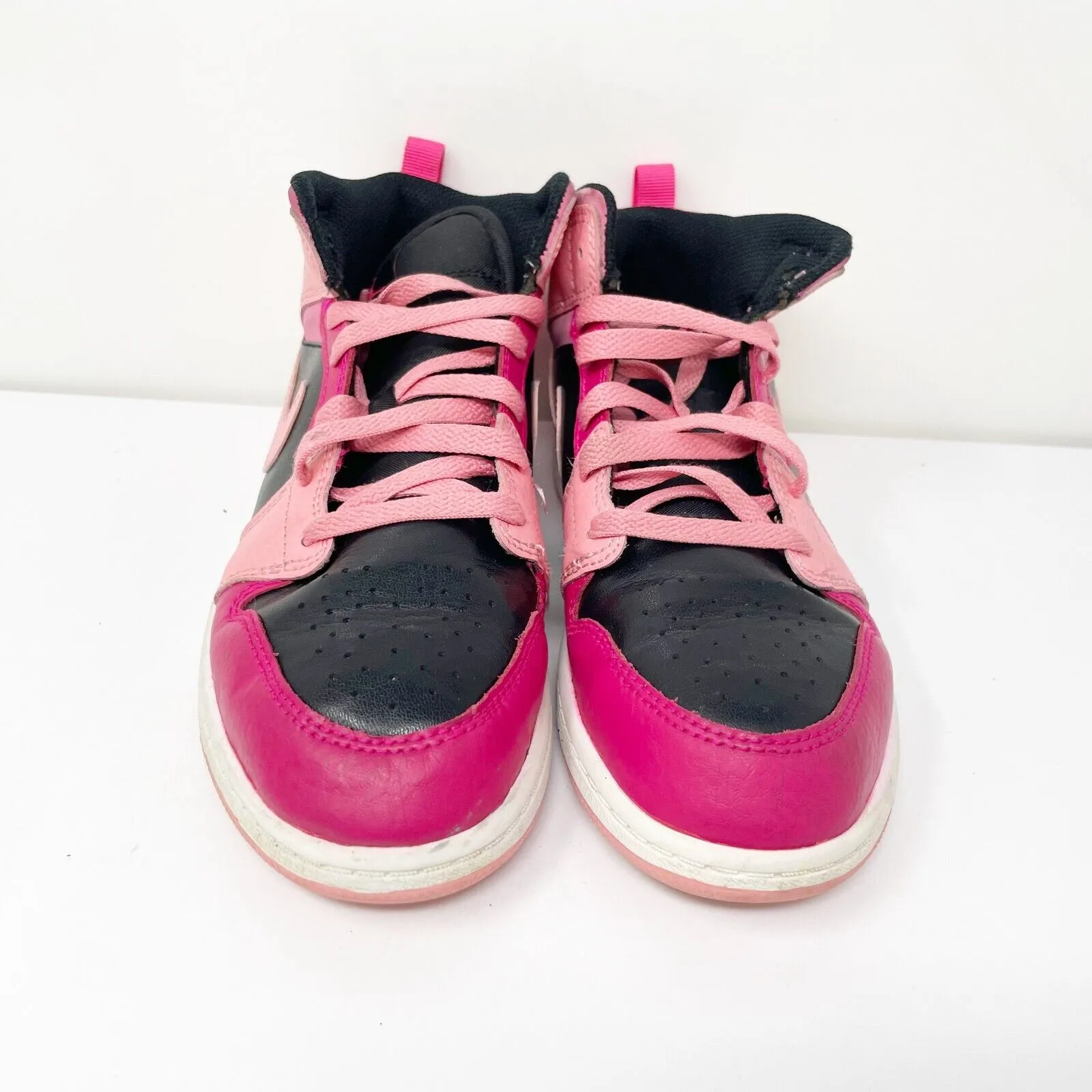 Nike Boys Air Jordan 1 Mid 640734-662 Pink Basketball Shoes Sneakers Size 3Y