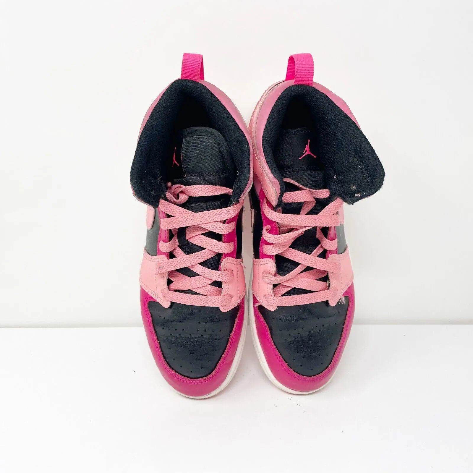 Nike Boys Air Jordan 1 Mid 640734-662 Pink Basketball Shoes Sneakers Size 3Y