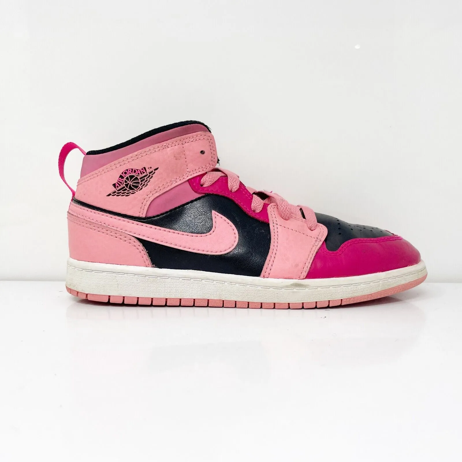 Nike Boys Air Jordan 1 Mid 640734-662 Pink Basketball Shoes Sneakers Size 3Y