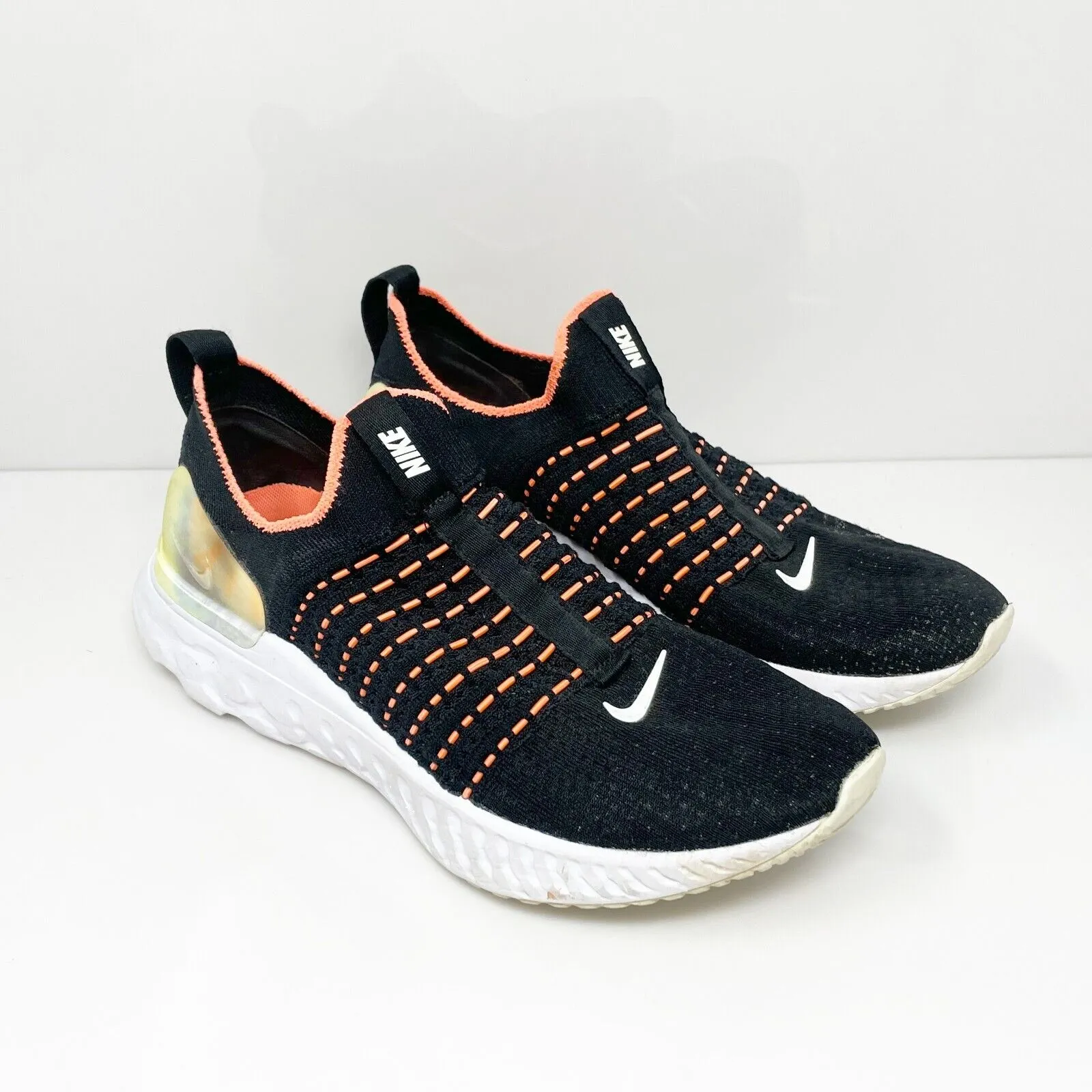 Nike Womens React Phantom Run FK 2 DD9668-001 Black Running Shoes Sneakers Sz 9