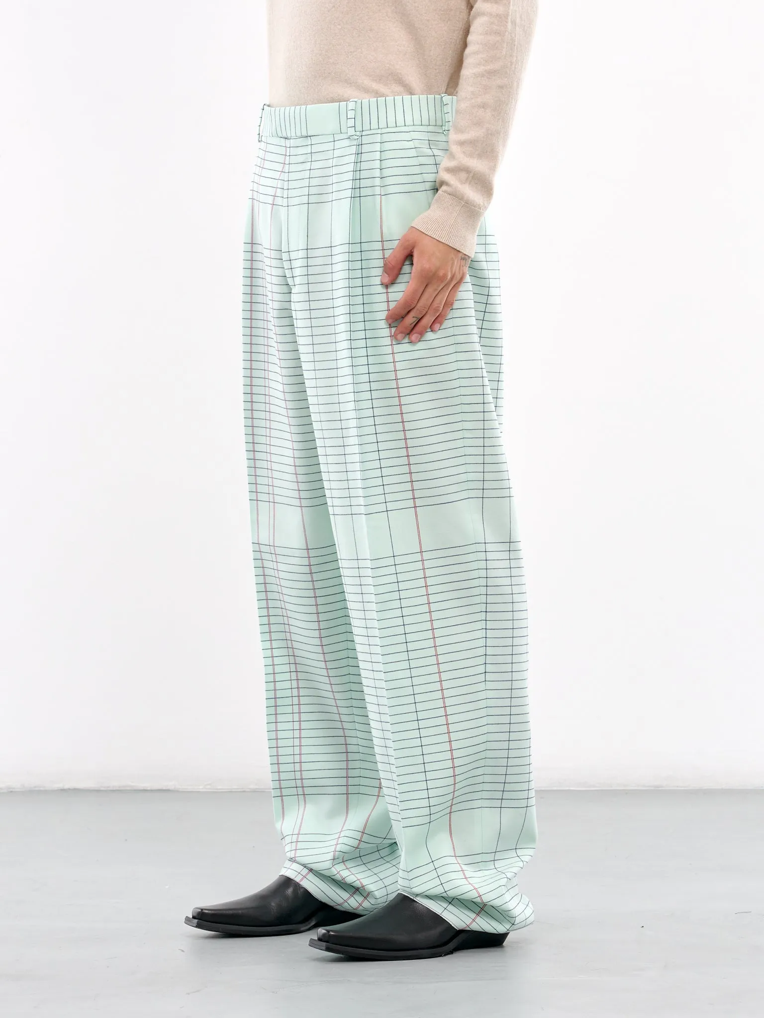 Notebook Wool Twill Trousers (804757V4N80-3883-DEWCROP-PINK-)