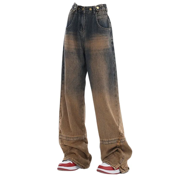 One Way Ticket Brown Aesthetic Jeans