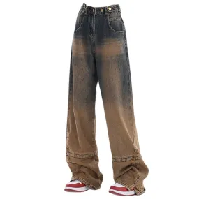 One Way Ticket Brown Aesthetic Jeans