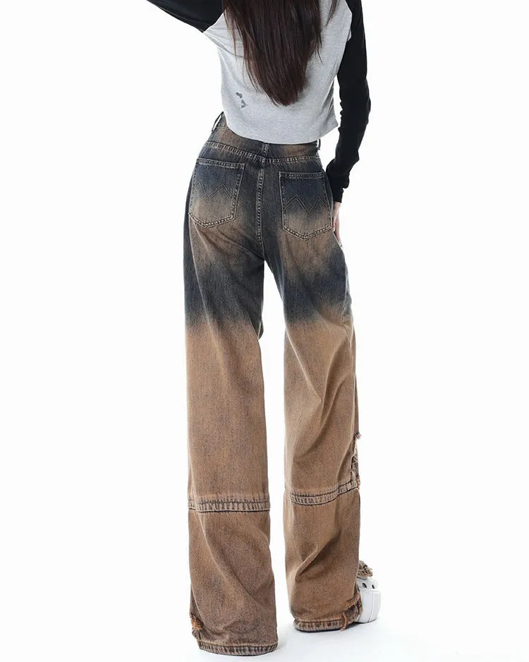 One Way Ticket Brown Aesthetic Jeans