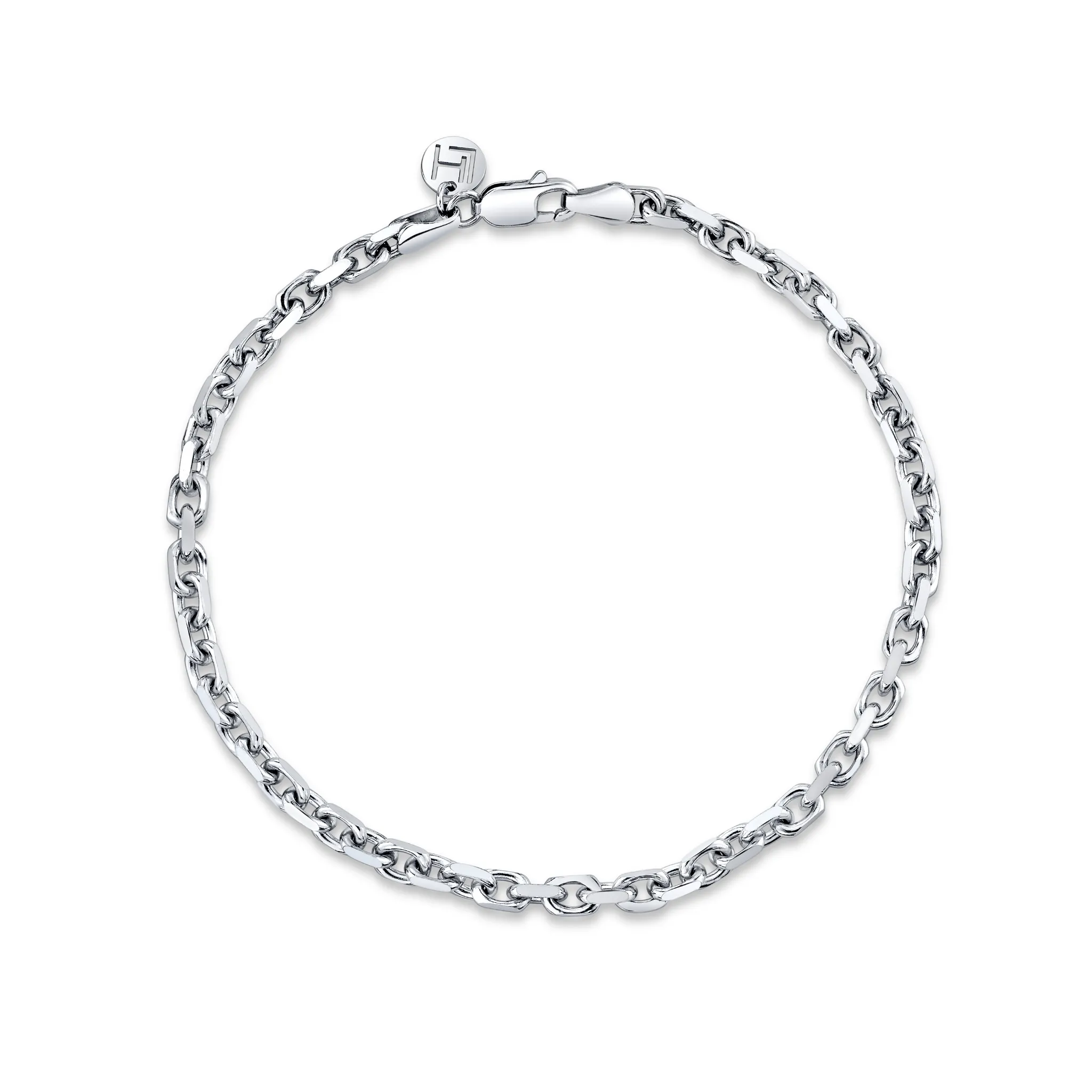 Oval Light Link Chain Bracelet for Men