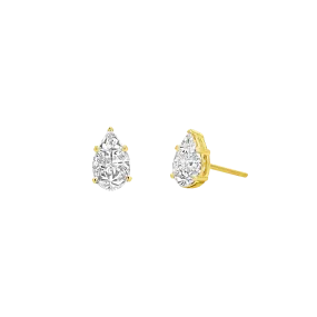 Pear Shape Illusion Set Diamond Stud Earrings