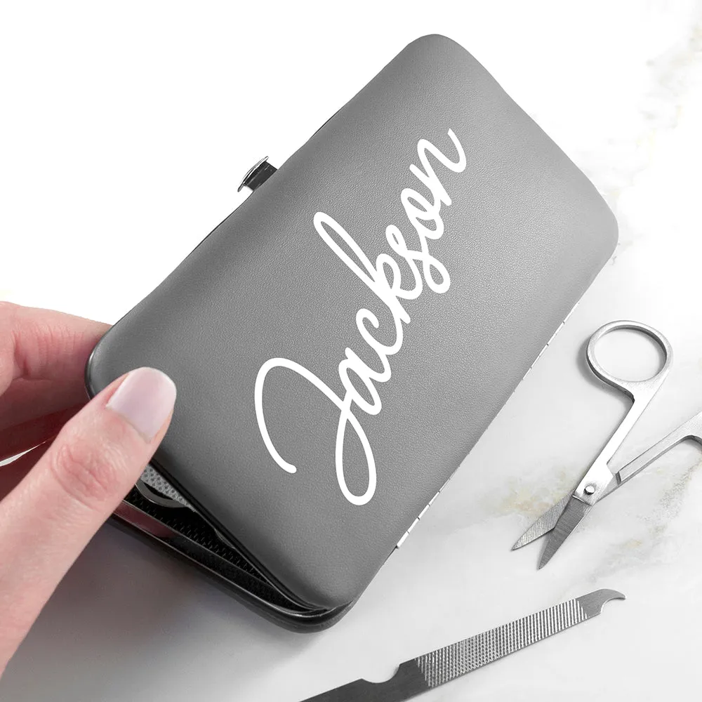 Grey Personalized Manicure Set