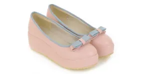 Pink Bow Platforms for Ballet Flats