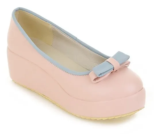 Pink Bow Platforms for Ballet Flats