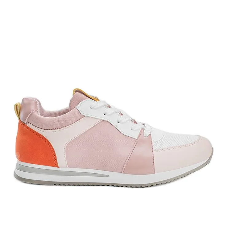 Pink Elaine eco-leather sneakers