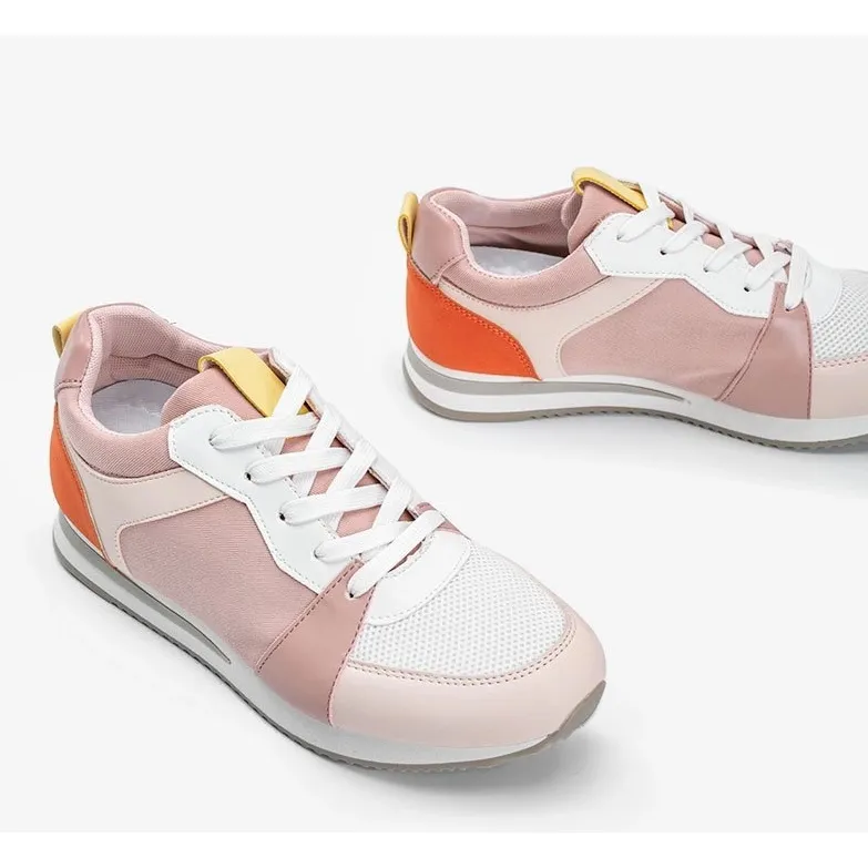 Pink Elaine eco-leather sneakers