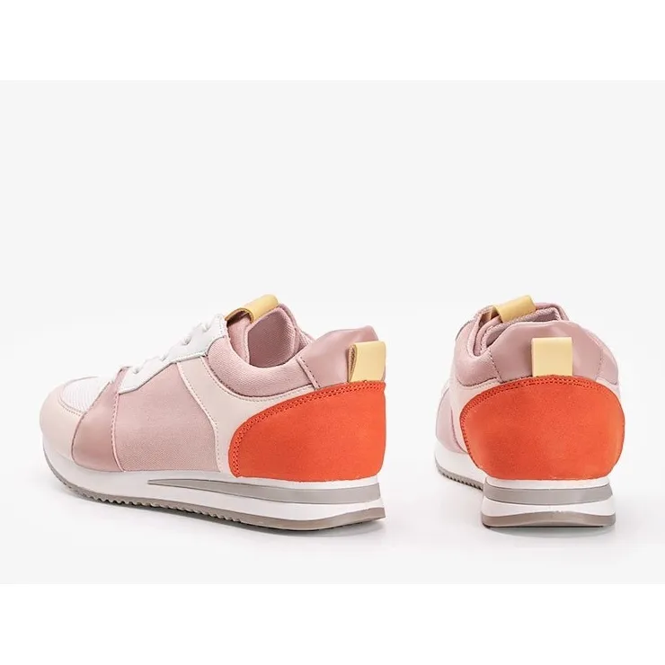 Pink Elaine eco-leather sneakers